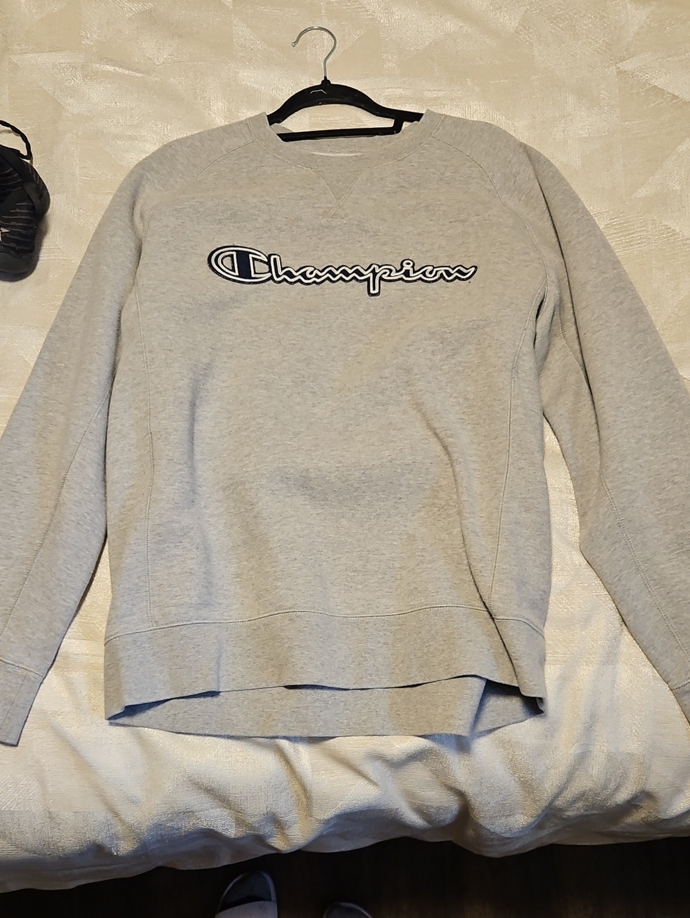 Champion Light Gray Logo Crewneck Sweatshirt